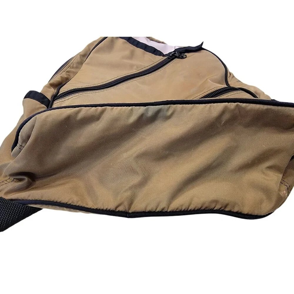 Maggie Mather Tan & Pink Sling Backpack With Multiple Zipper Pockets & Adjustabl - Picture 9 of 12